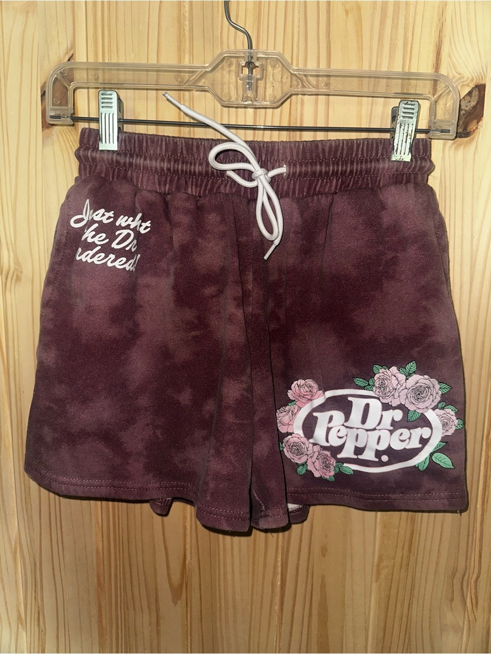 Floral Logo Women's Maroon Tie-Dye Shorts